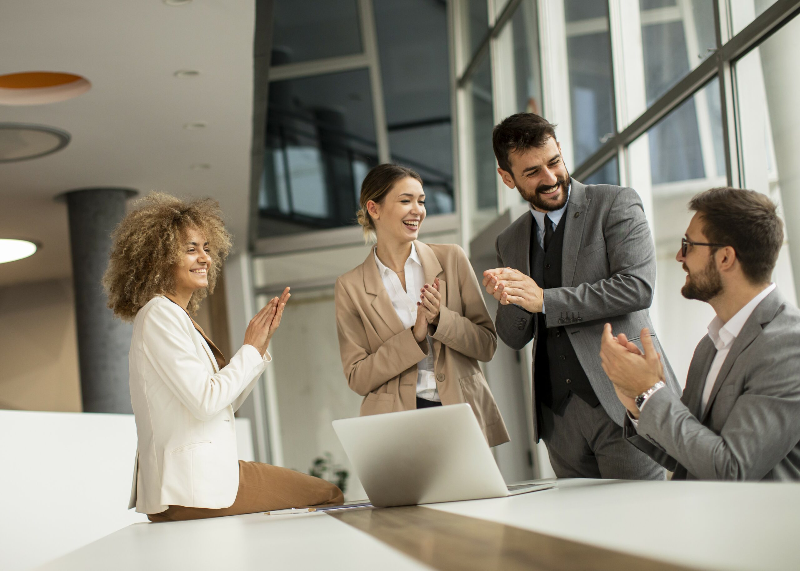 Multiethnic business people working together in the office